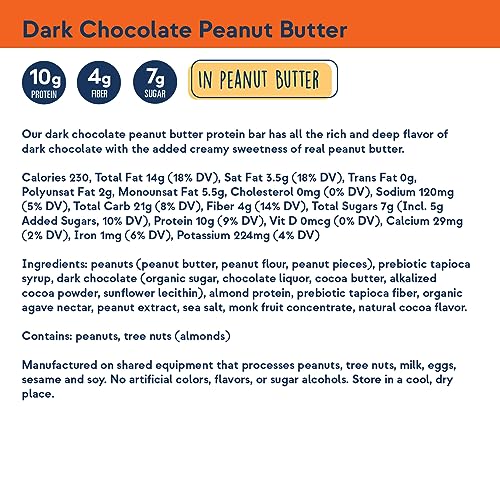 Zing Bars Dark Chocolate Peanut Butter Protein Bar