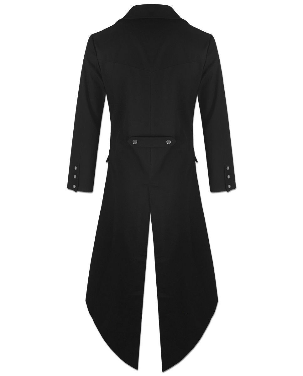 Black Gothic Men's Steampunk Tailcoat Jacket