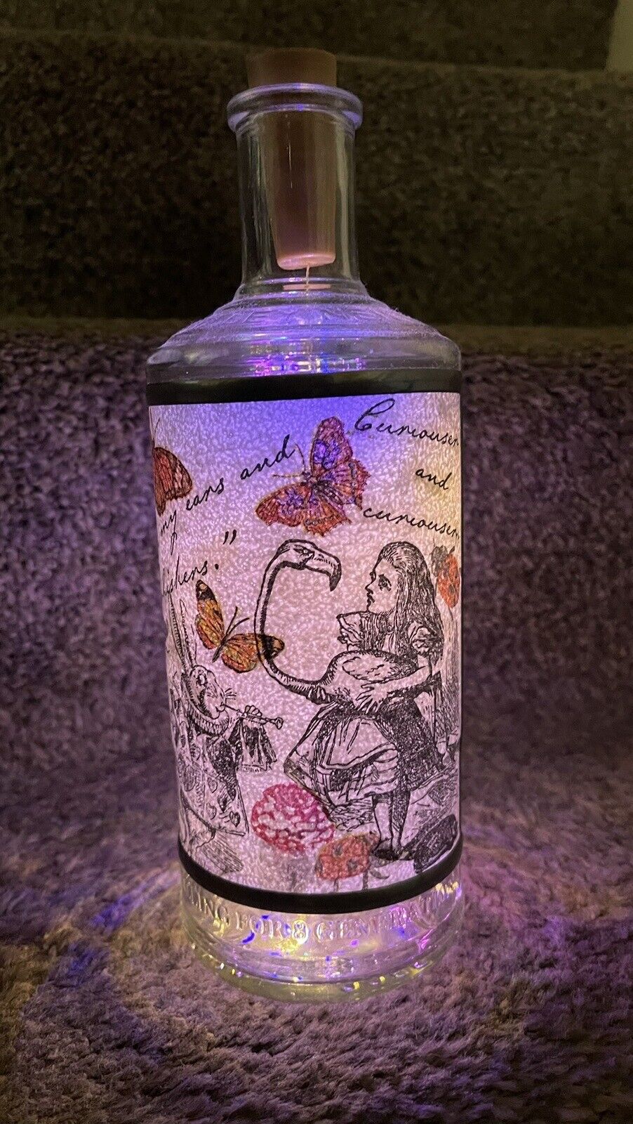 Alice in Wonderland Handmade Protein Bottle Light
