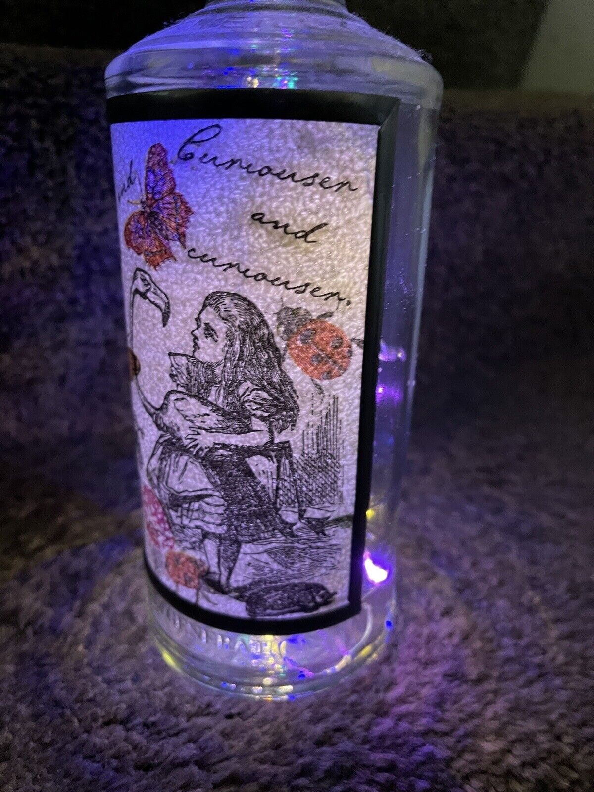 Alice in Wonderland Handmade Protein Bottle Light