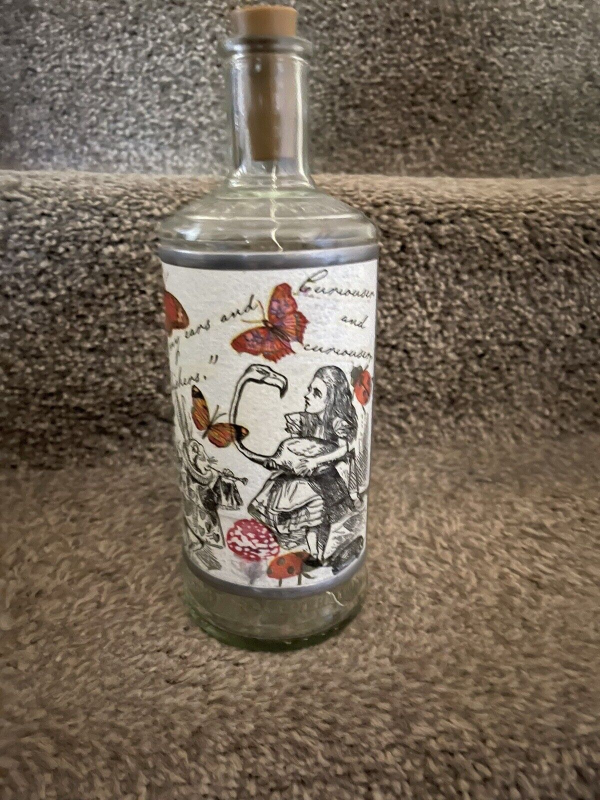 Alice in Wonderland Handmade Protein Bottle Light