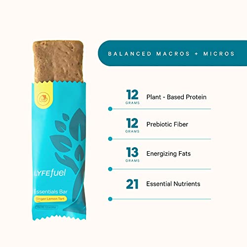 LyfeFuel's Essential Vegan Protein Bars - Ginger Lemon Tart