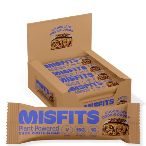Plant-Based Misfits Protein Bars, Cookie Dough Flavor