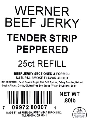 Peppered Beef Jerky: 25 Strips - USA Made