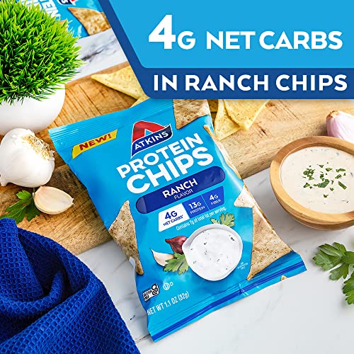 Atkins Ranch Protein Chips, Baked, Keto (12-Pack)