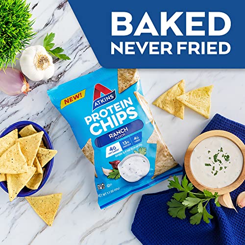 Atkins Ranch Protein Chips, Baked, Keto (12-Pack)