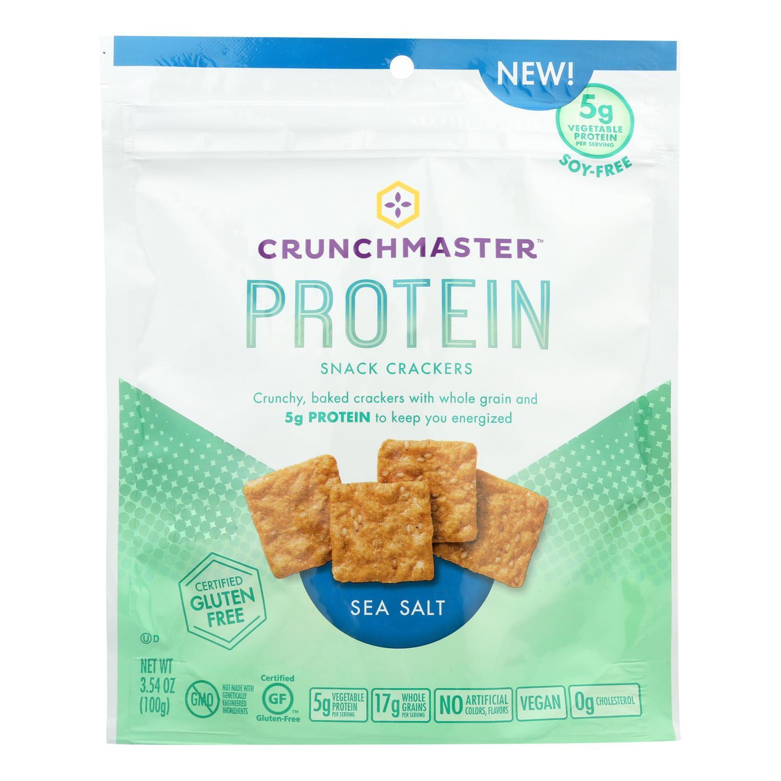 Crunchmaster Protein Crackers - Sea Salt - Pack of 12