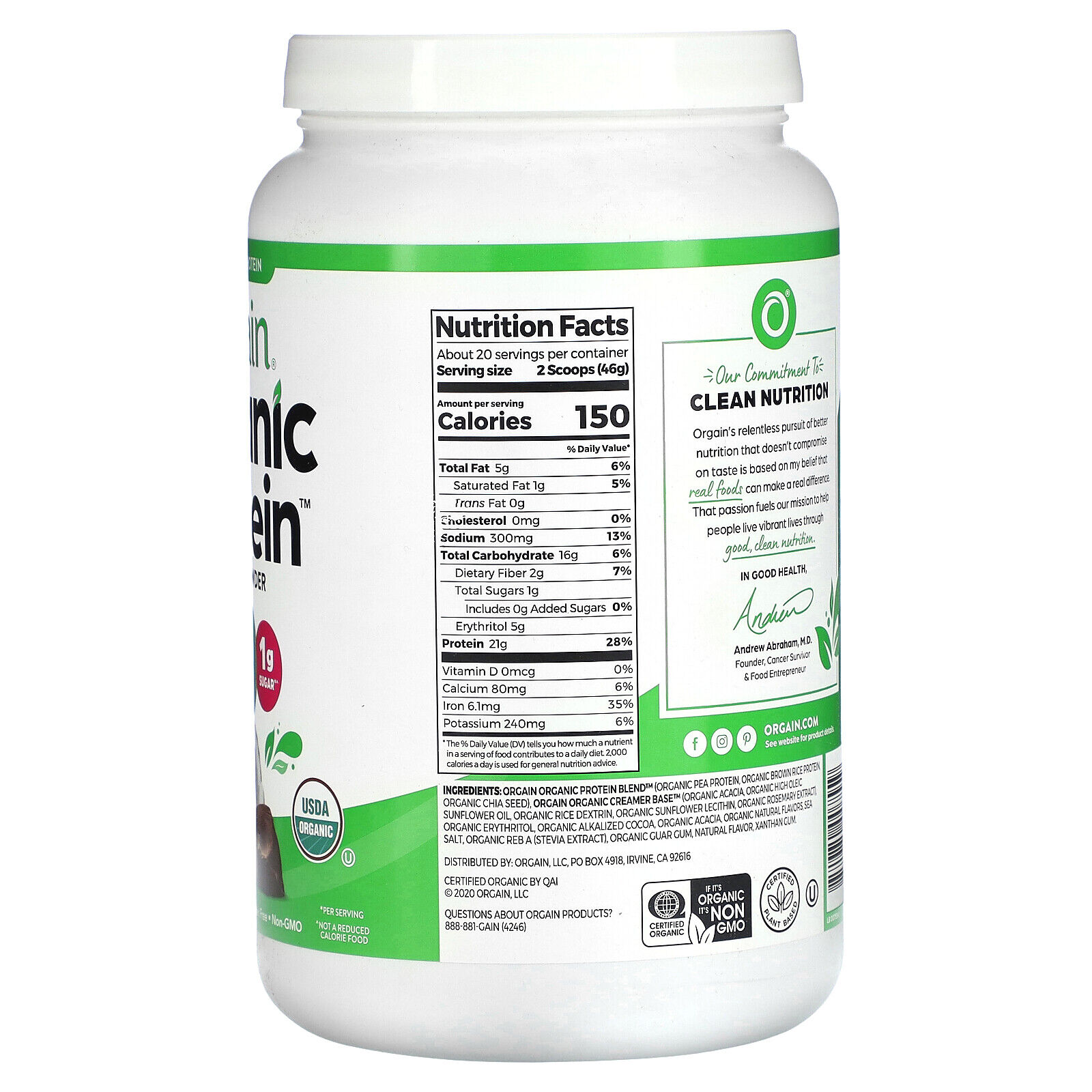 Organic Chocolate Coconut Plant Protein, 32.4 oz
