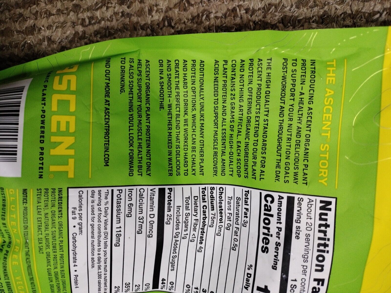 Organic Vanilla Plant Protein Powder - 18 Servings