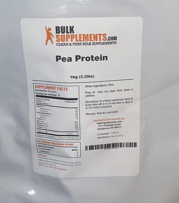 Bulk Supplements Pea Protien Powder 2.2lbs