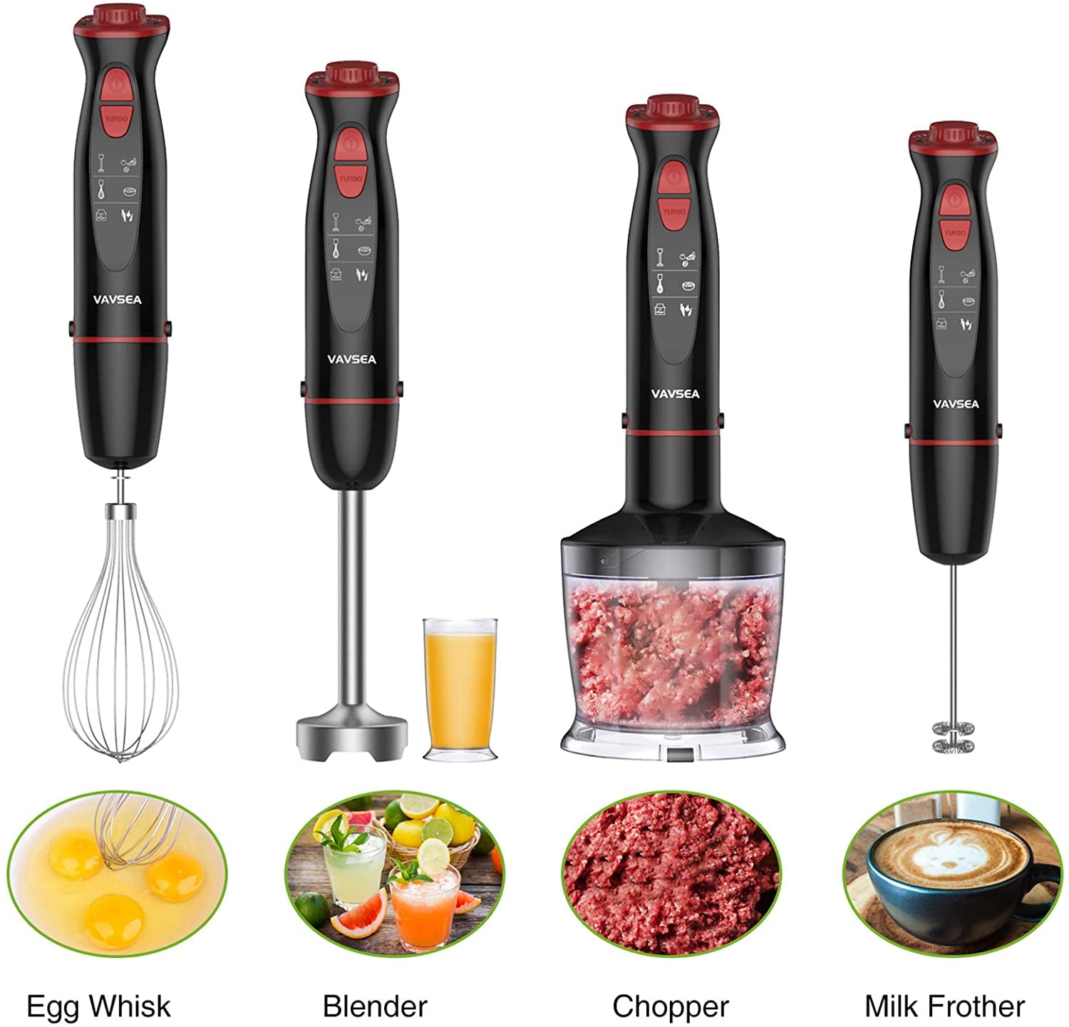 Vavsea 12-Speed Handheld Blender with Accessories