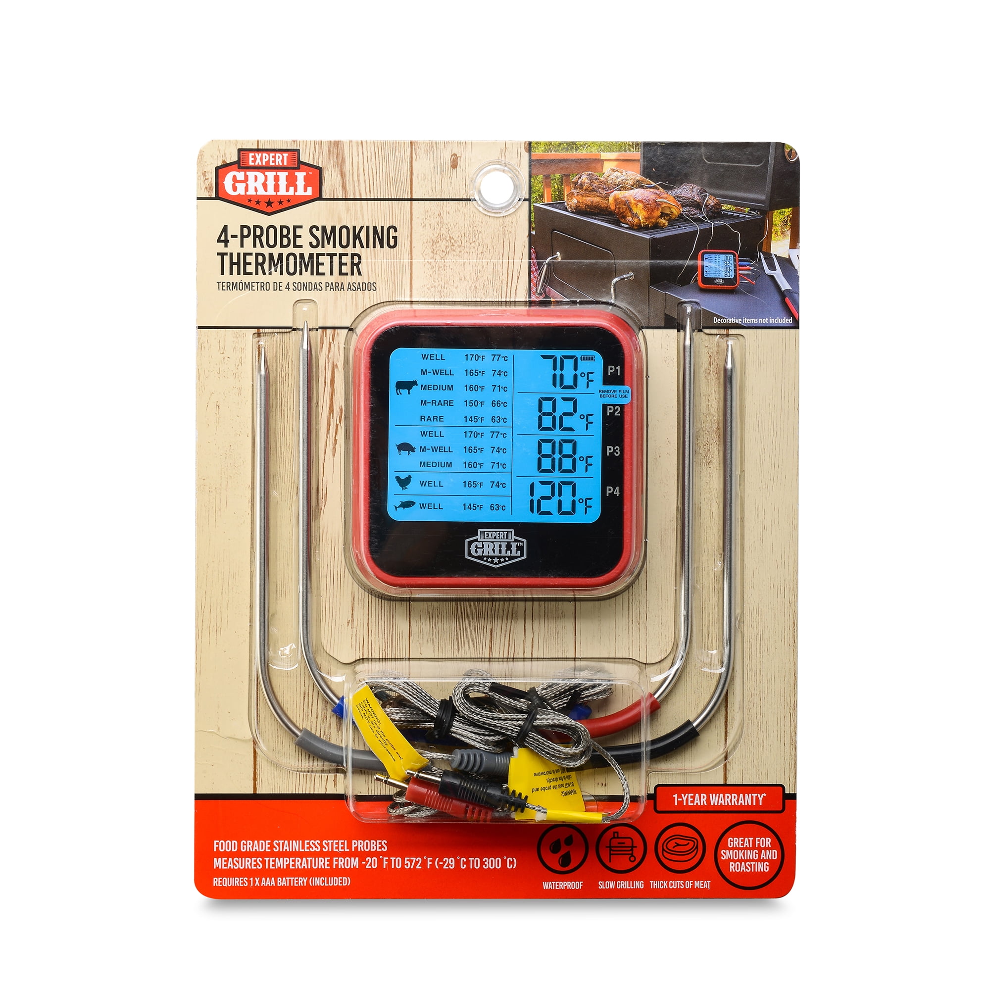 Expert Grill 4-Probe LCD Cooking Thermometer