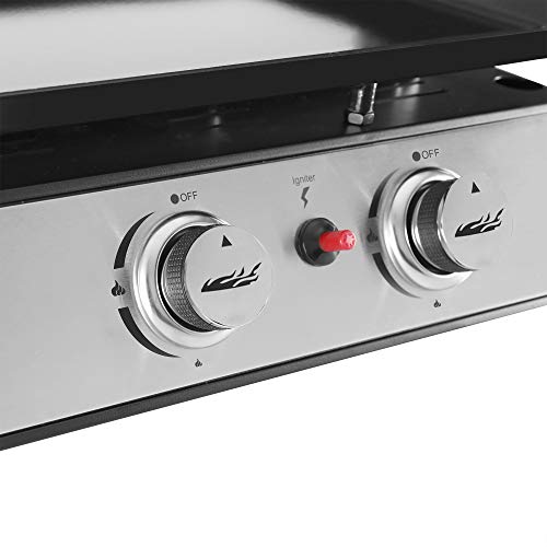 Portable 3-Burner Gas Grill Griddle (Black)