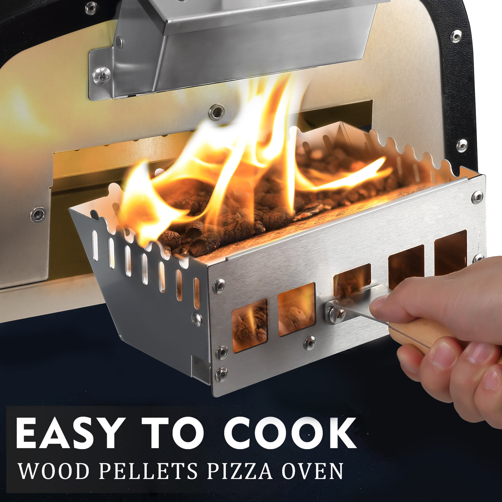 16" Outdoor Wood Pellet Pizza Cooker with Accessories