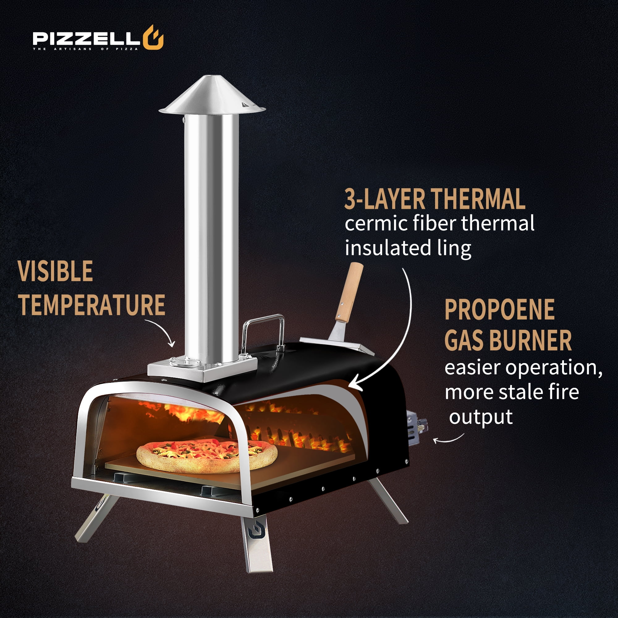 16" Outdoor Wood Pellet Pizza Cooker with Accessories