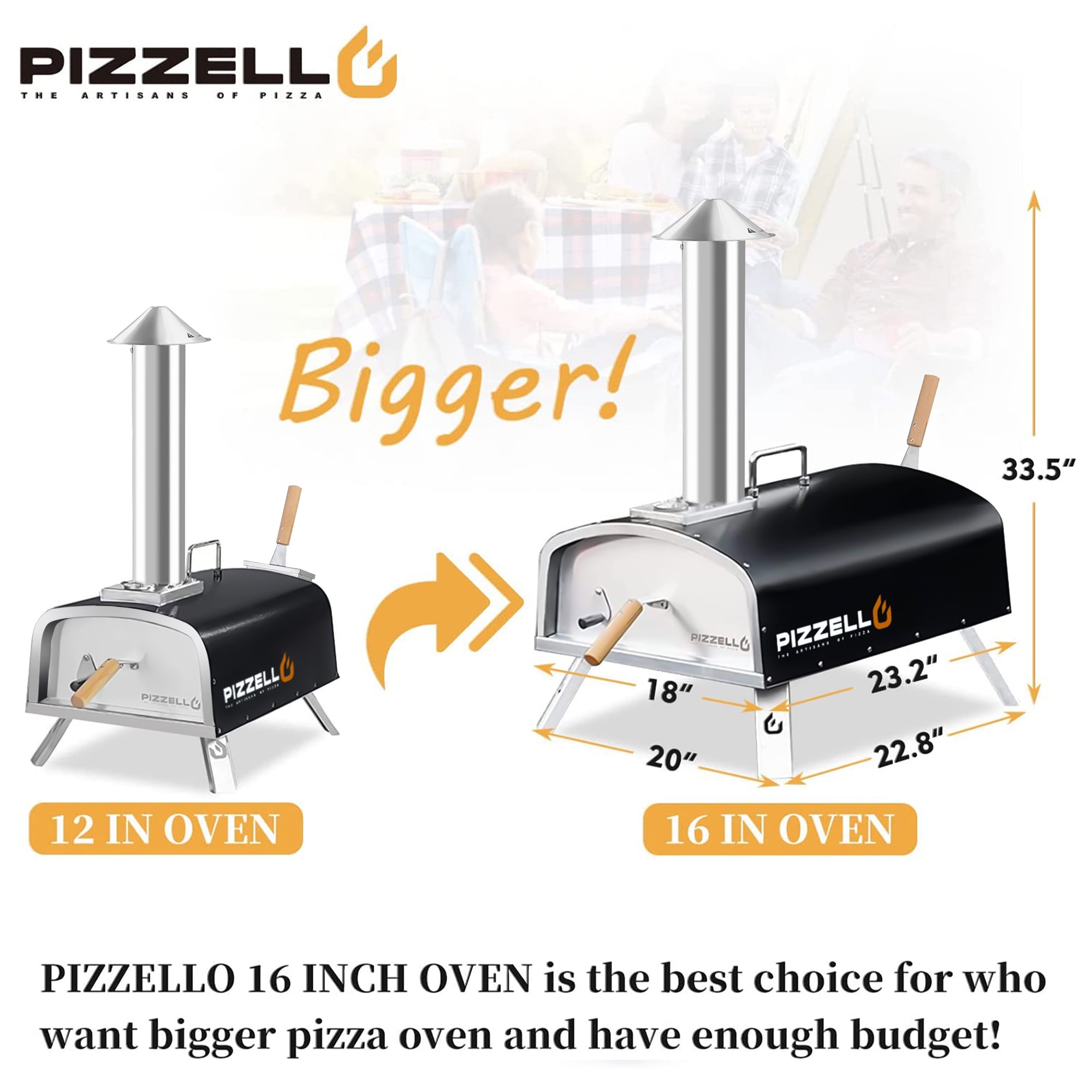 16" Outdoor Wood Pellet Pizza Cooker with Accessories