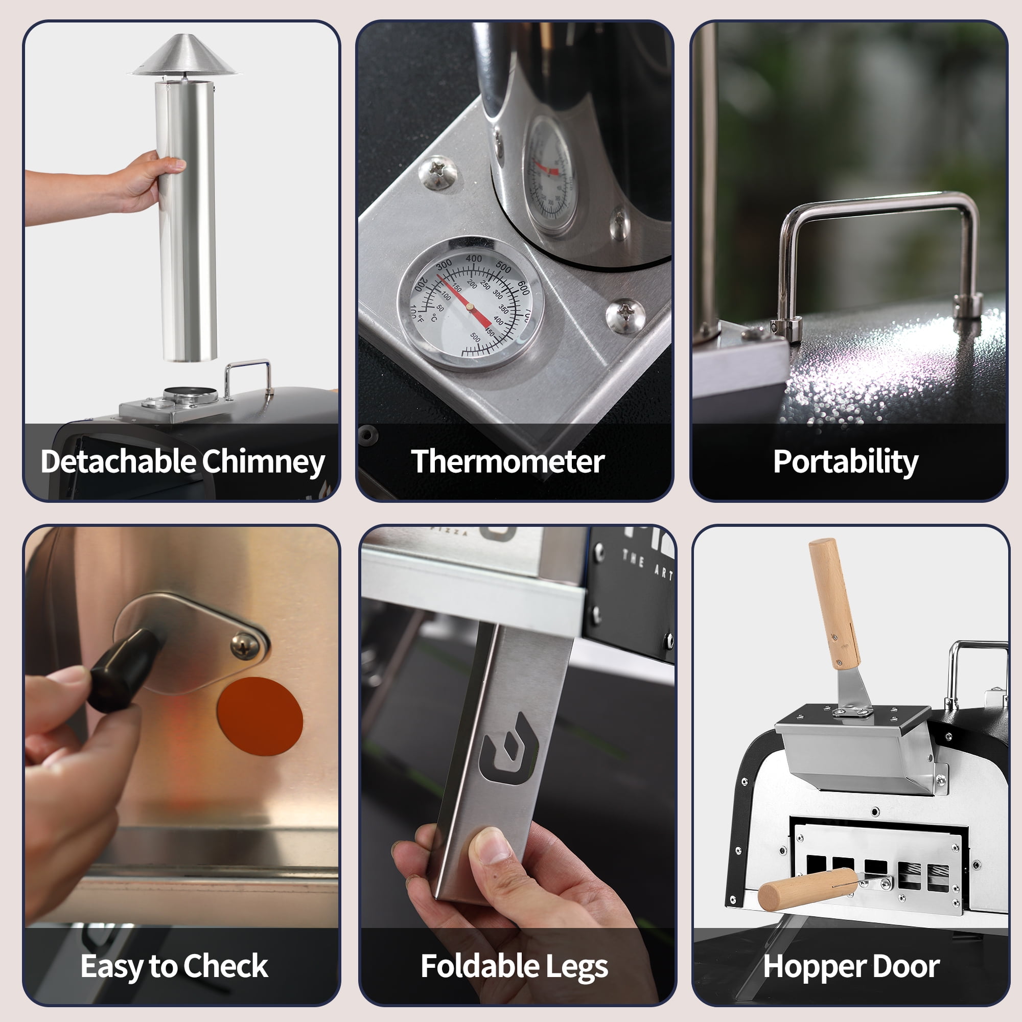 16" Outdoor Wood Pellet Pizza Cooker with Accessories