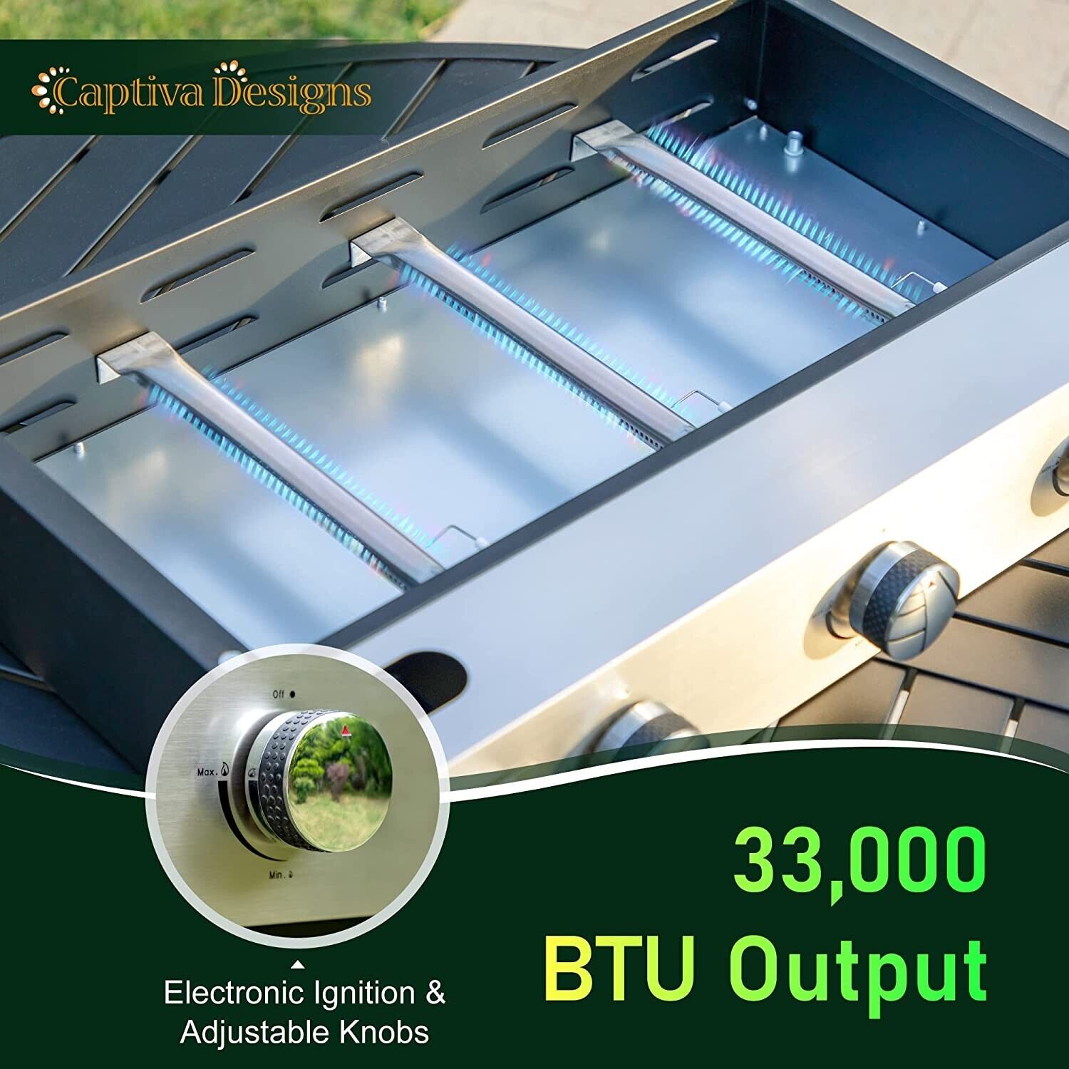 3-Burner Outdoor Propane Gas Griddle BBQ Grill