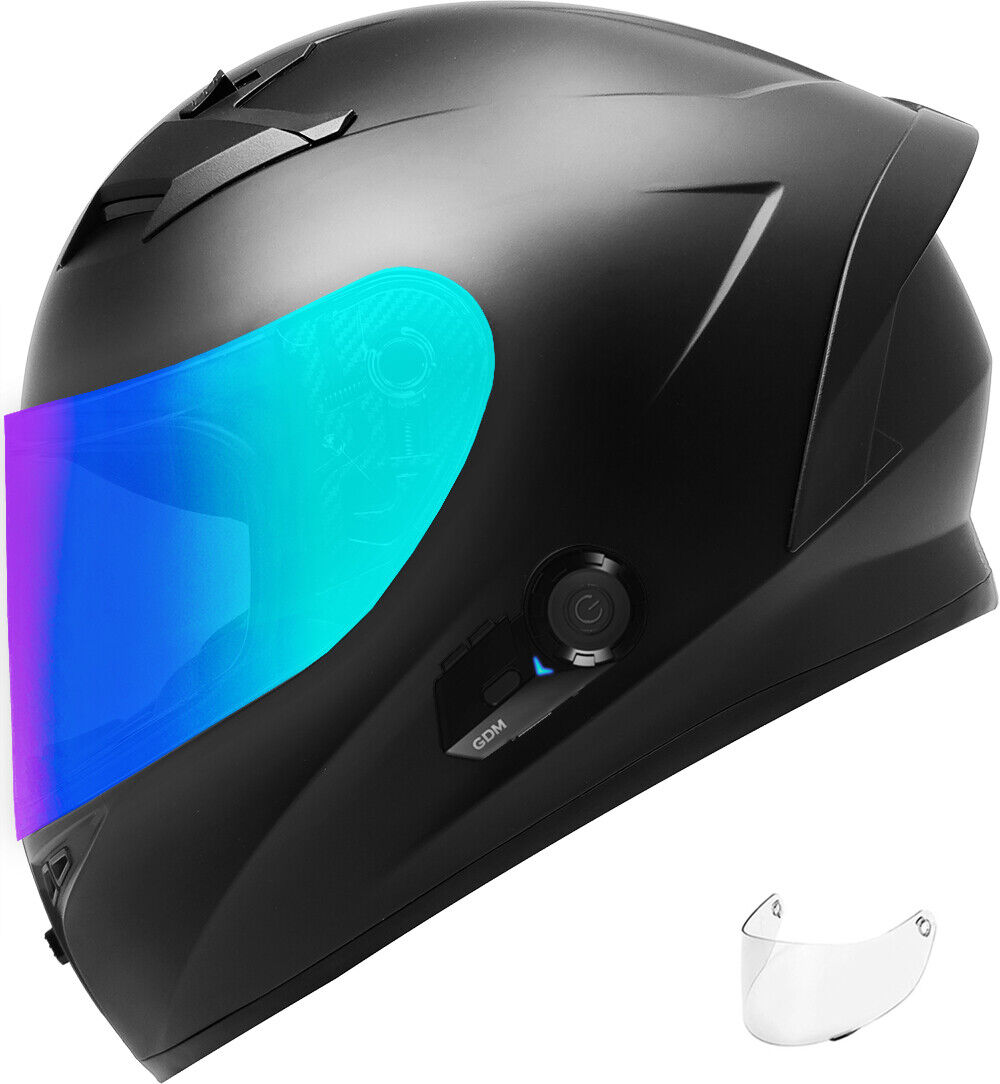 GDM Full Face Motorcycle Helmet + Bluetooth + 3 Shields