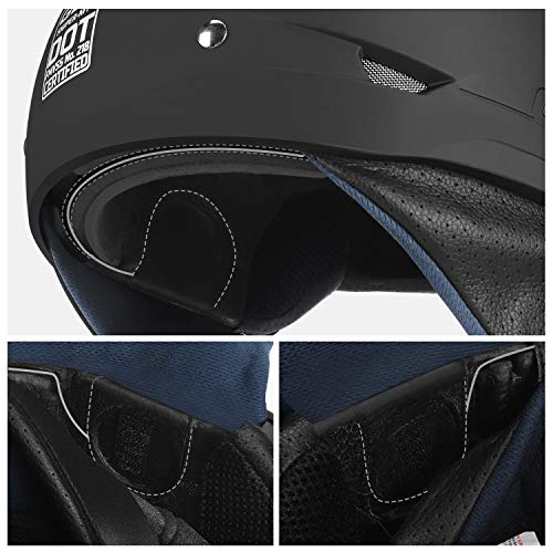 GLX M14 Cruiser Scooter Half Helmet - Matte Black, Large