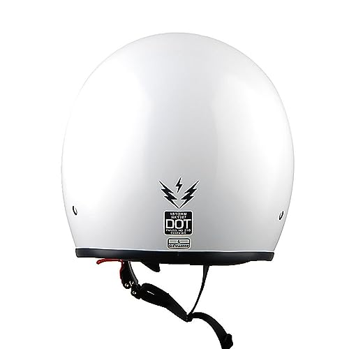 1Storm Glossy White Open Face Motorcycle Helmet