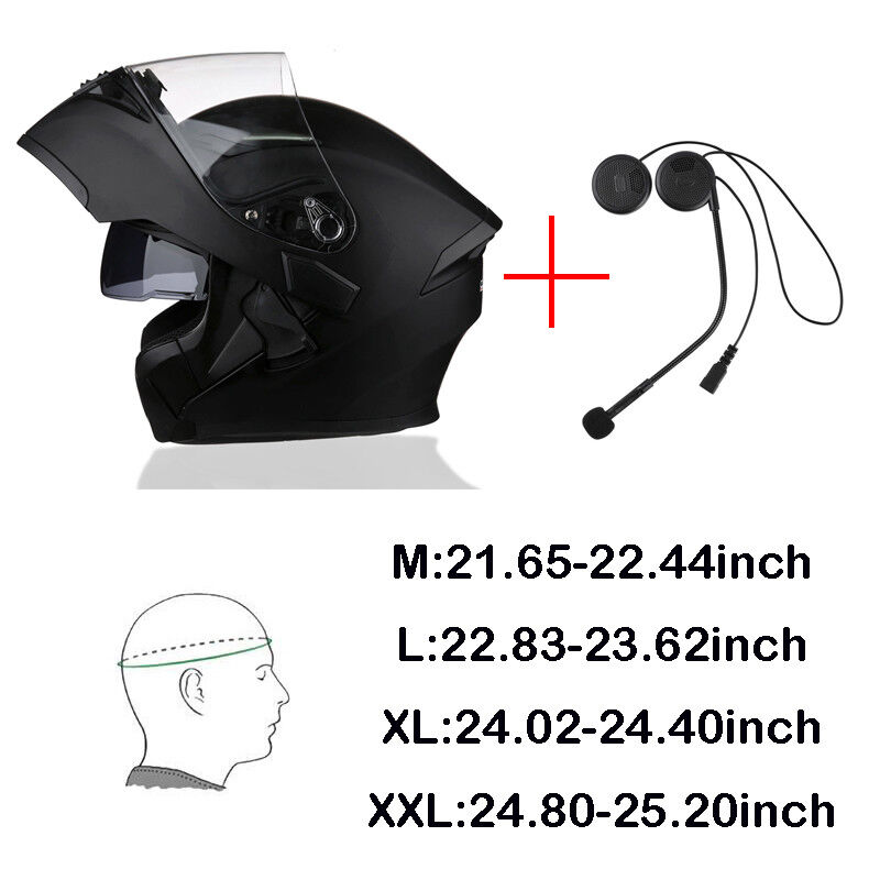 Bluetooth Modular Flip Up Full Face Motorcycle Helmet