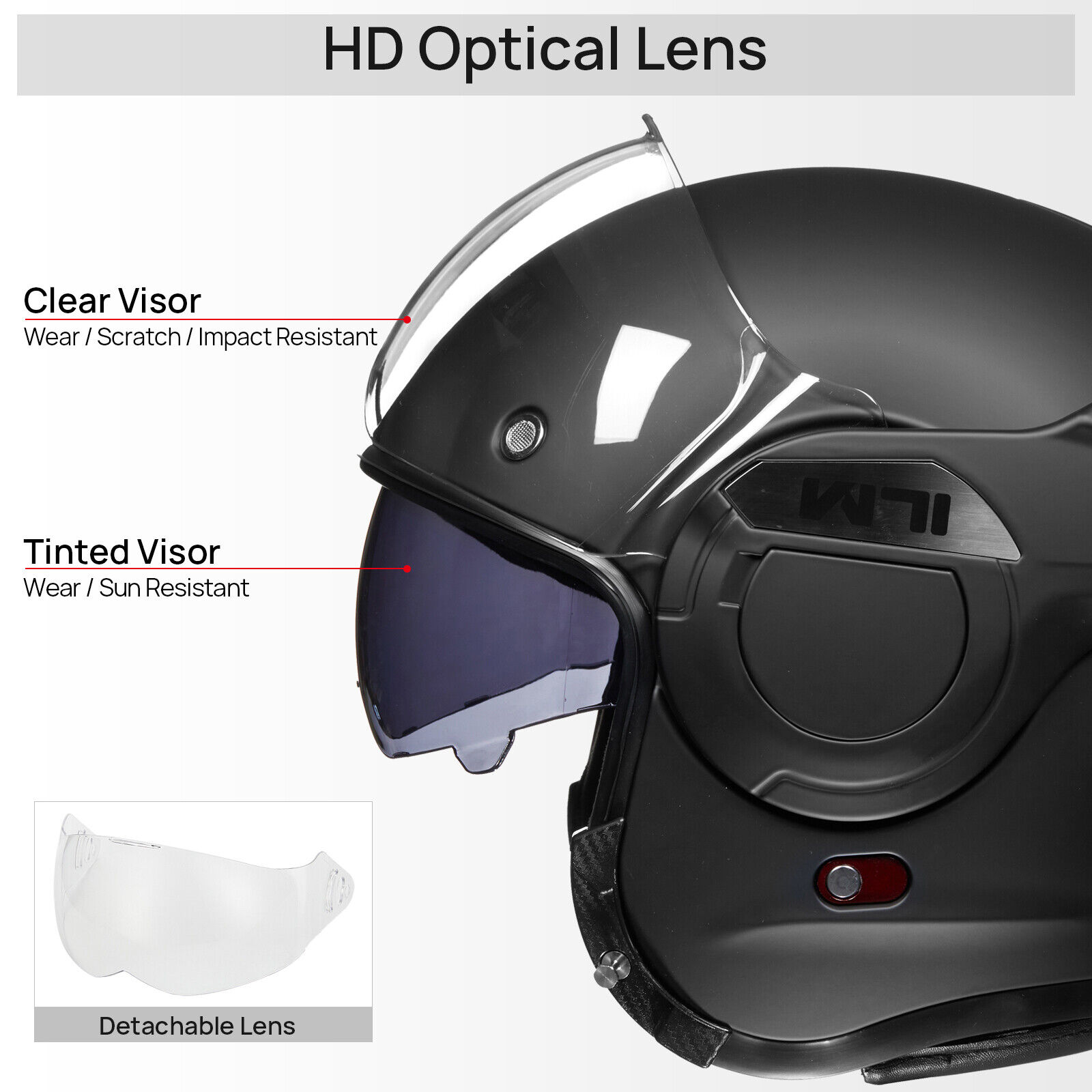 ILM Vintage Full Face Modular Motorcycle Helmet