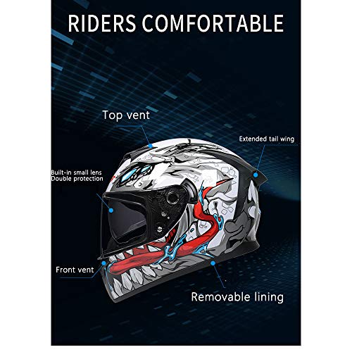 MotuoMr DOT Approved Full Face Motorcycle Helmet
