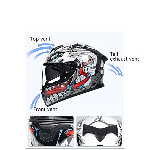MotuoMr DOT Approved Full Face Motorcycle Helmet