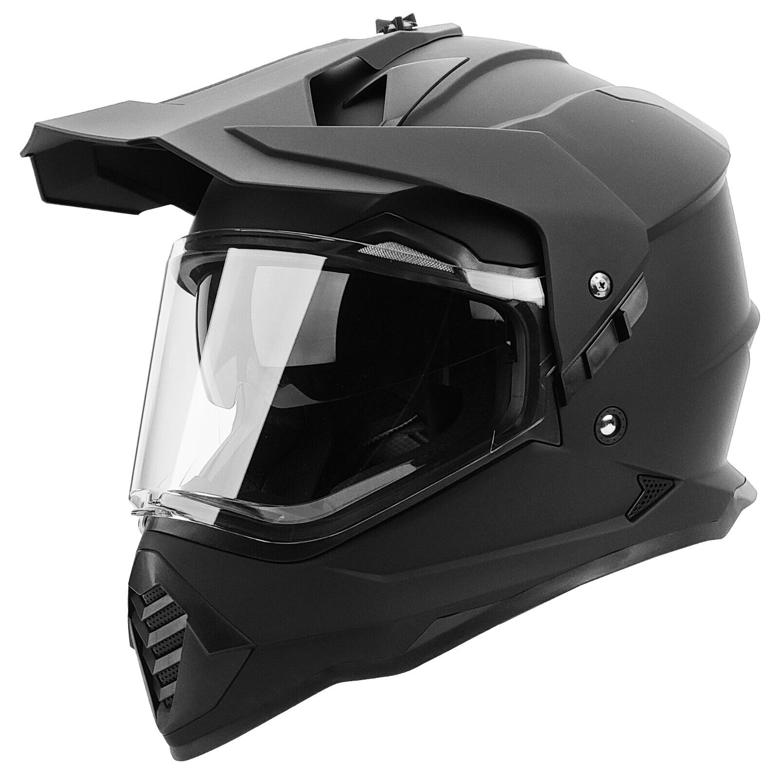 Adult Matte Black Dual Sport Helmet for Off-Road ATV