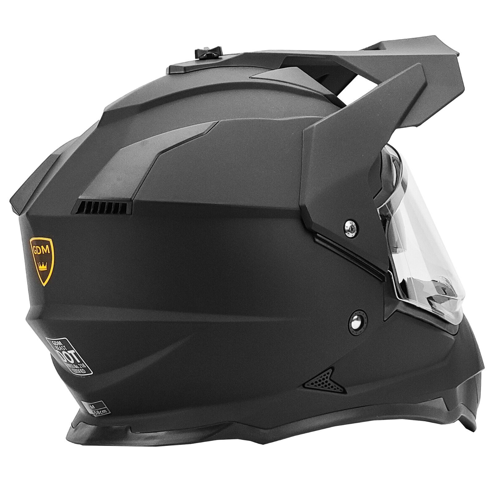 Adult Matte Black Dual Sport Helmet for Off-Road ATV