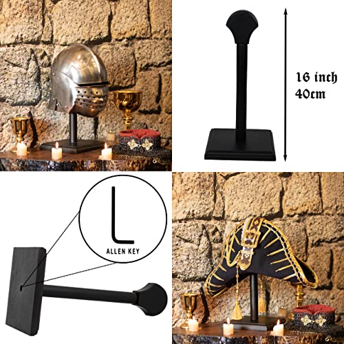 Wooden Helmet Stand for Medieval Roman Viking Helmets