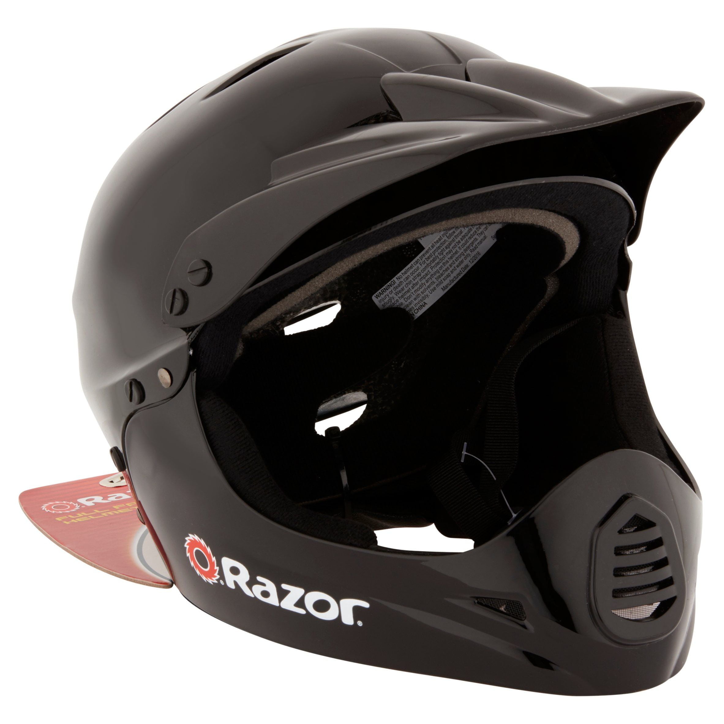Youth Razor Full Face Helmet in Glossy Black