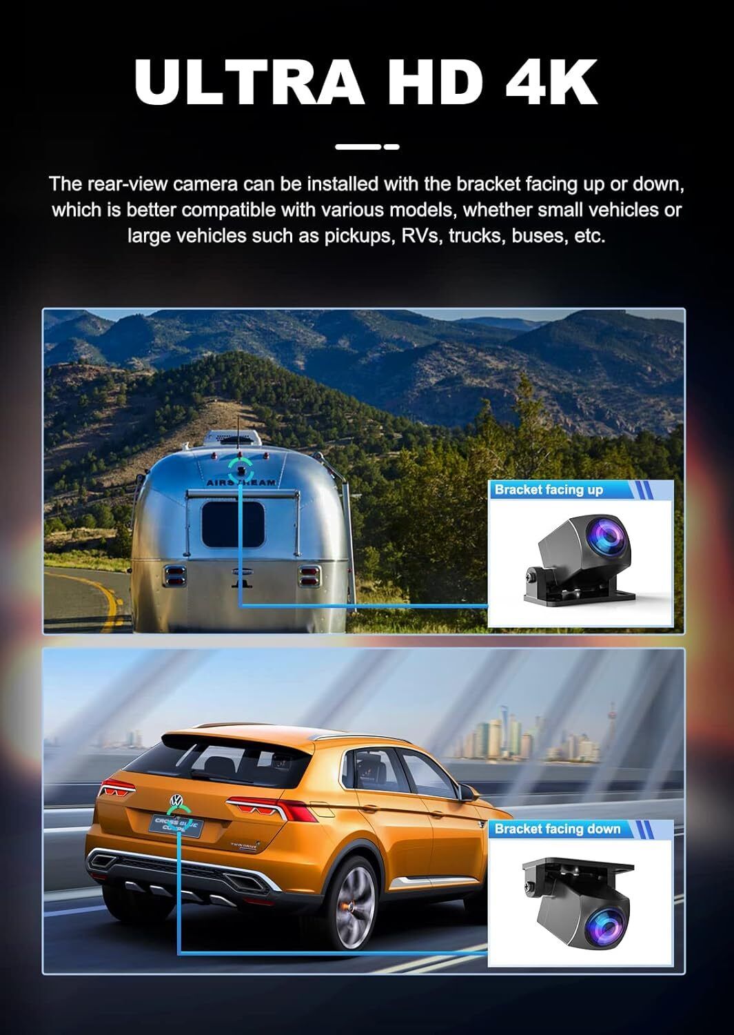 D530 4K Dash Cam Dual Front/Rear WiFi GPS 3