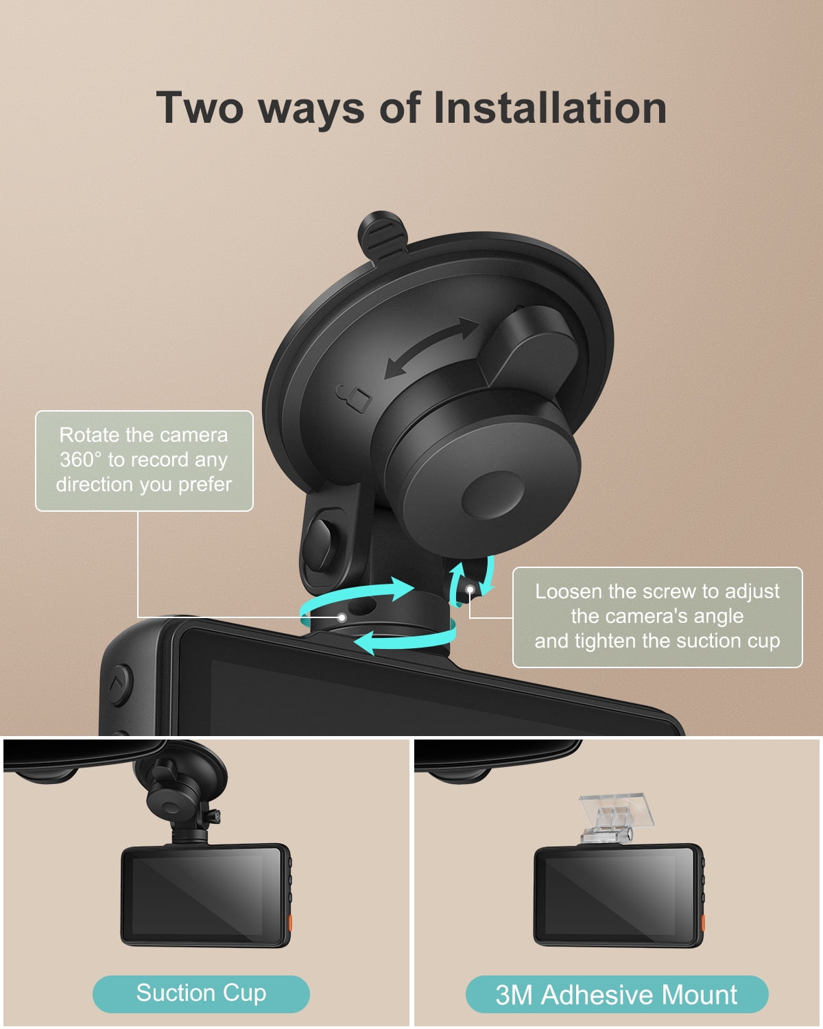 iZEEKER 1080P Dash Cam, Night Vision, Wide Angle