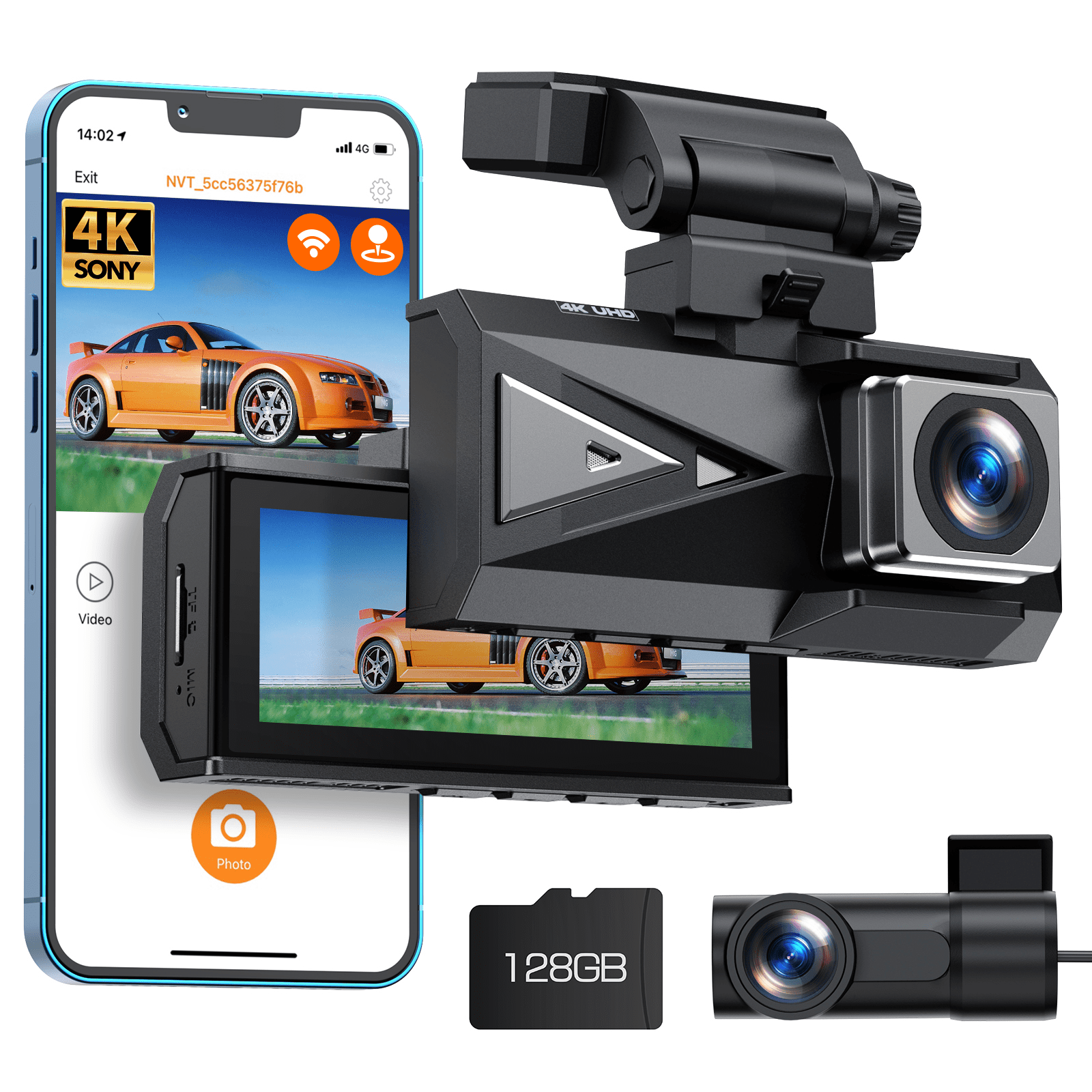 TOGUARD 4K Dual Dash Cam, WiFi, GPS