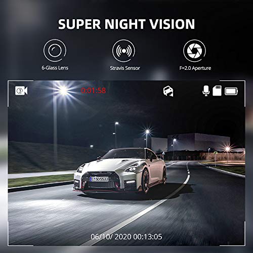 AZDOME Dual Dash Cam, 1080P FHD, Waterproof, G-Sensor