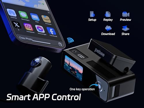 Pelsee P1 Duo Dash Cam - Dual Front/Rear, 4K