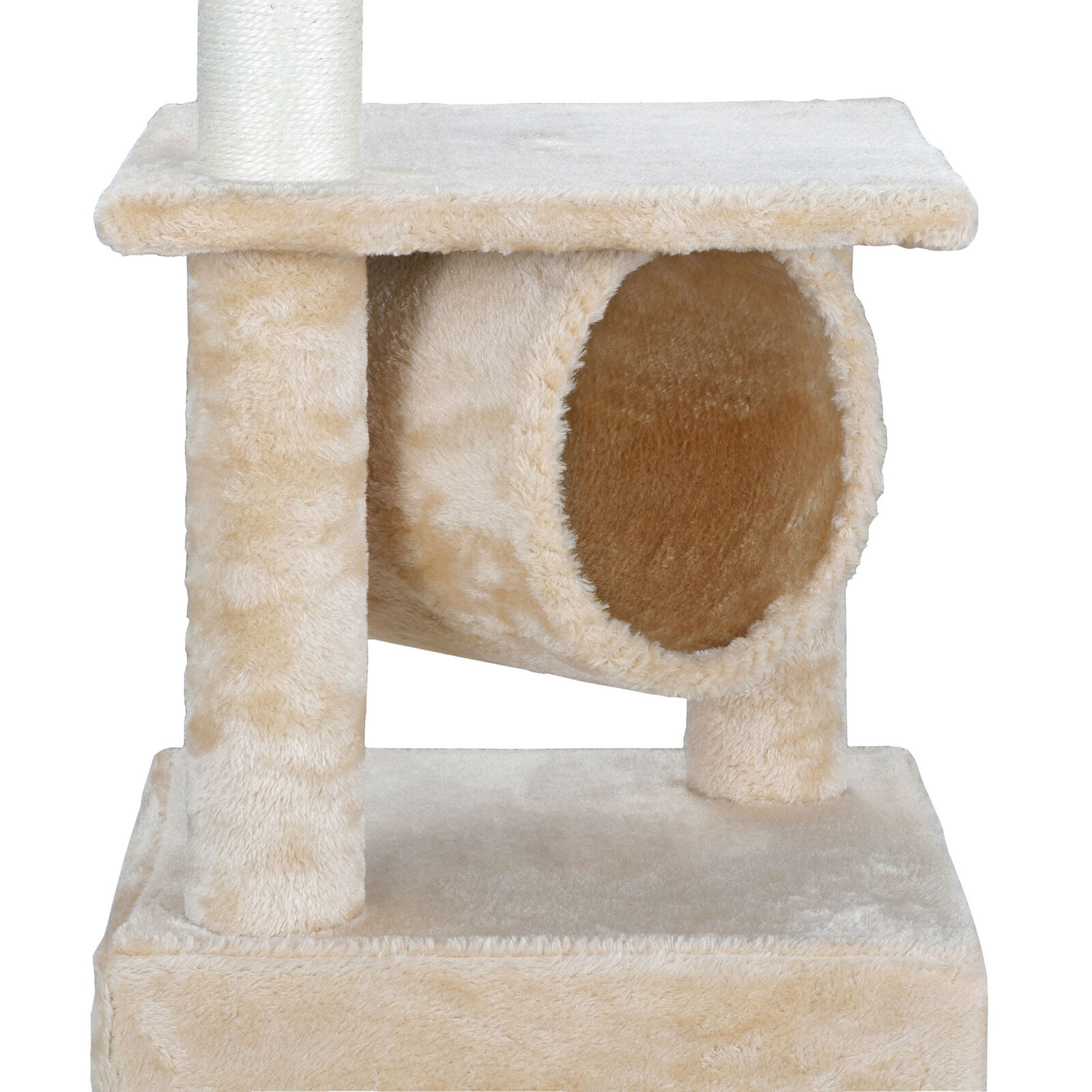Beige Cat Tree Condo Scratching Post Tower