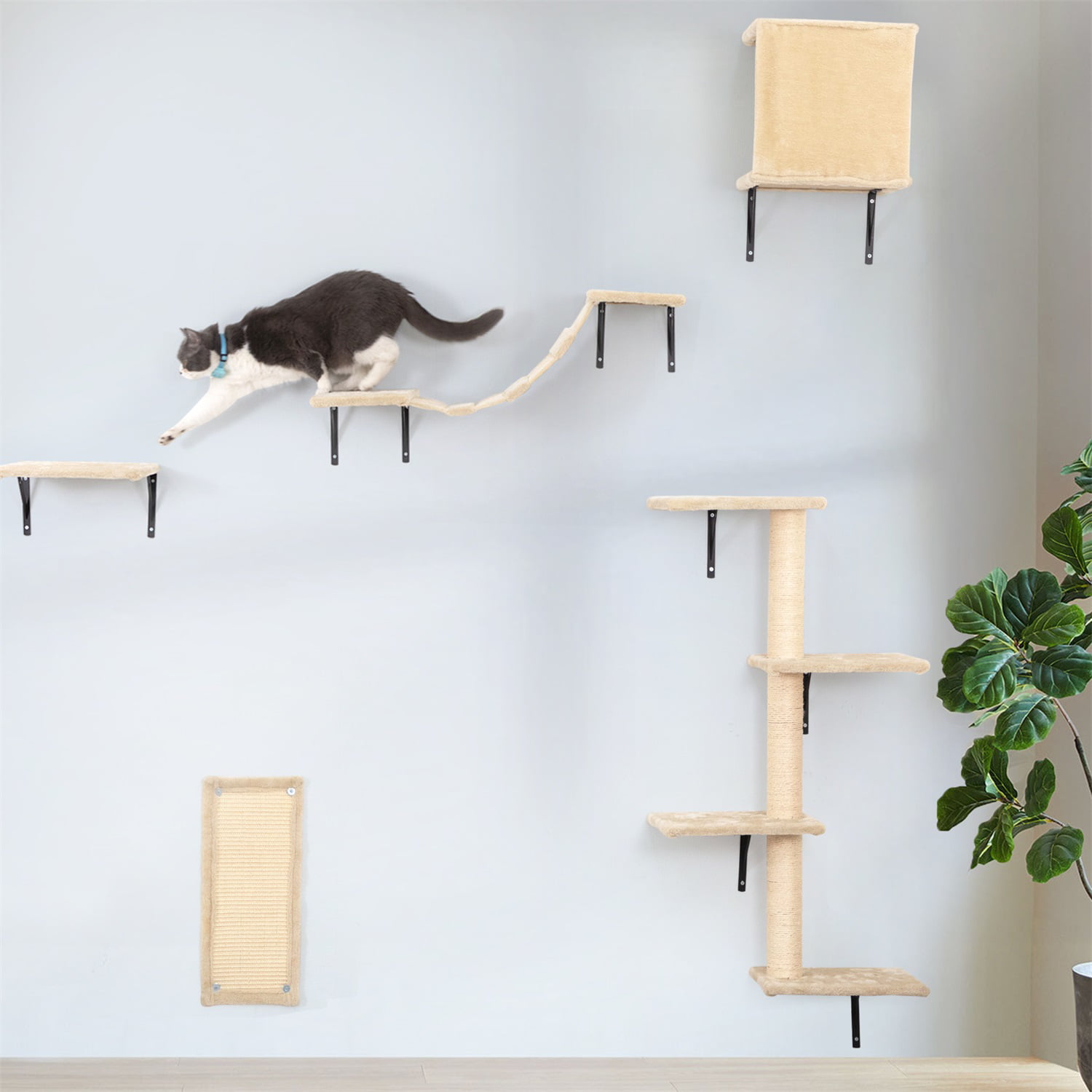 Beige Cat Condo Wall Set