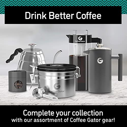 Coffee Gator French Press + Travel Jar - 34oz Gray