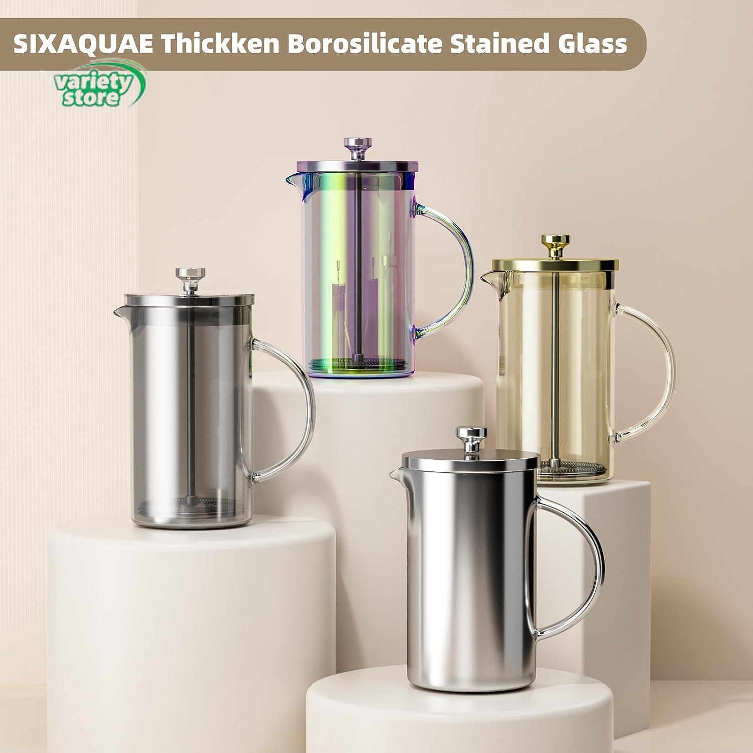 12oz French Press Coffee Maker with Heat Resistant Glass