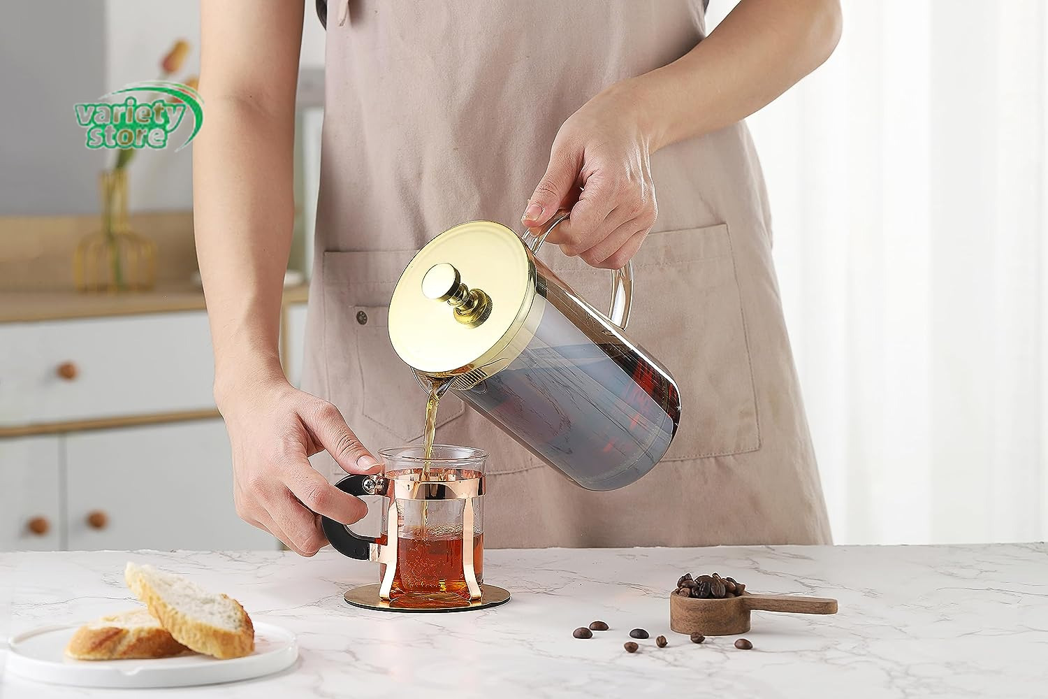 12oz French Press Coffee Maker with Heat Resistant Glass