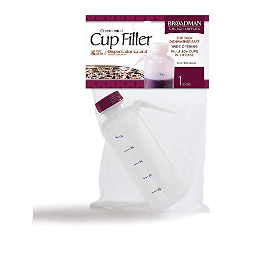 Communion Cup Filler, Plastic, Side Straw, Squeeze Bottle, 16 Ounce       