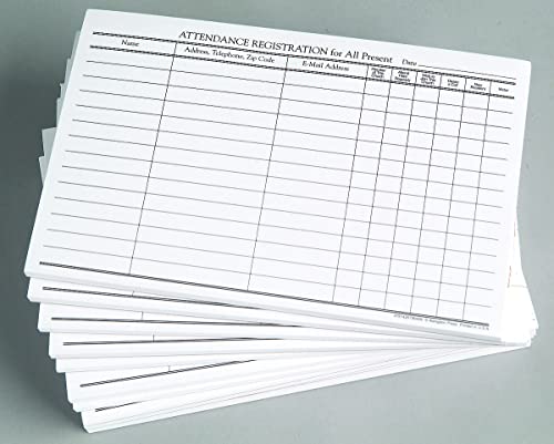 Attendance Registration Pads - Package of 12