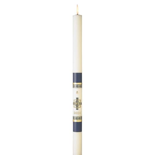 Alpha Omega Paschal Candle with Nails