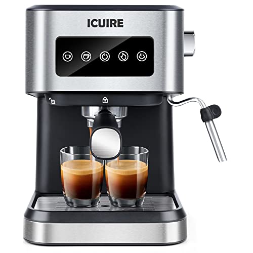 ICUIRE Espresso Machine: 20 Bar Pump, Milk Frother