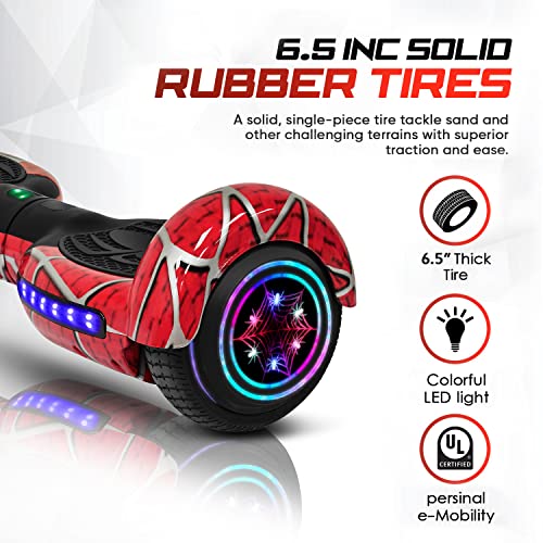 Emaxusa Bluetooth Hoverboard with LED Lights (Red)