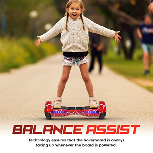 Emaxusa Bluetooth Hoverboard with LED Lights (Red)
