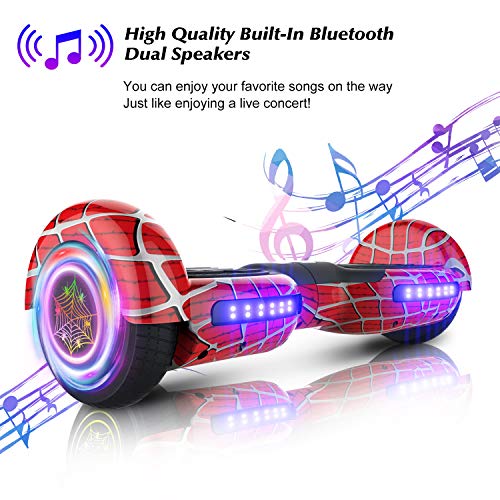 Emaxusa Bluetooth Hoverboard with LED Lights (Red)